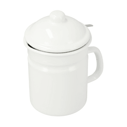 Enamel Oil Filter Pot with Strainer 1.1L Filter not included