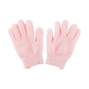 Bath Exfoliating Gloves for Shower Pink One Pair