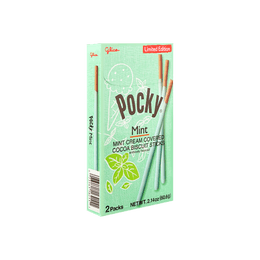 GLICO格力高 POCKY百奇 巧克力塗層餅乾棒 薄荷口味 60.6g