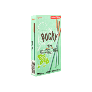 GLICO格力高 POCKY百奇 巧克力涂层饼干棒 薄荷味 60.6g【季节限定】