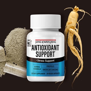 韩国JUNGKWANJANG正官庄 抗氧化补充保健品 蜂胶&人参抗氧修复 纯素 30粒入 缓解压力 敏感体质可食