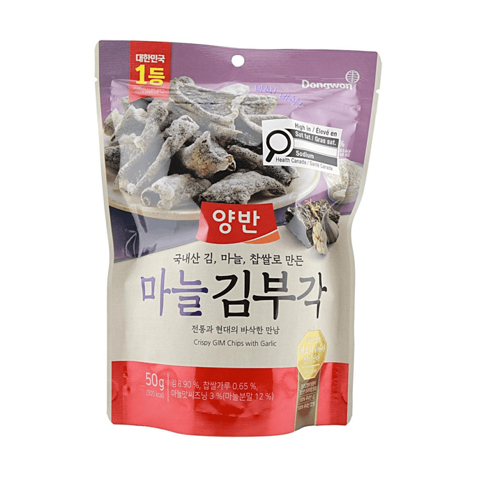 韩国东远DONGWON 两班蒜味海苔脆片 50g【酥脆爽口】【浓郁蒜香】