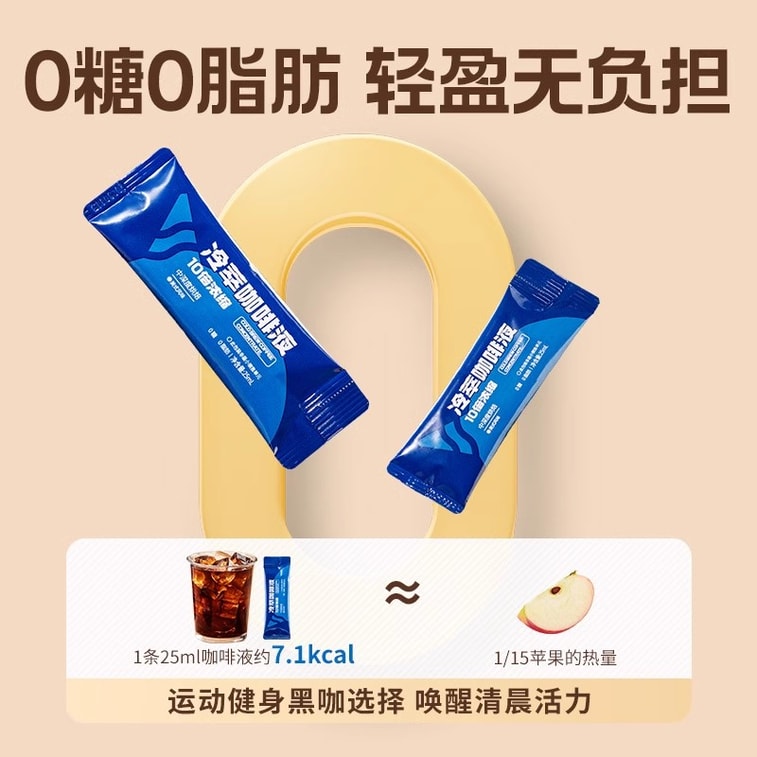 【中国直邮】  暴肌独角兽 冷萃浓缩咖啡液0糖0脂纯美式速溶黑咖啡意式分袋装原液 25ml*12条 4