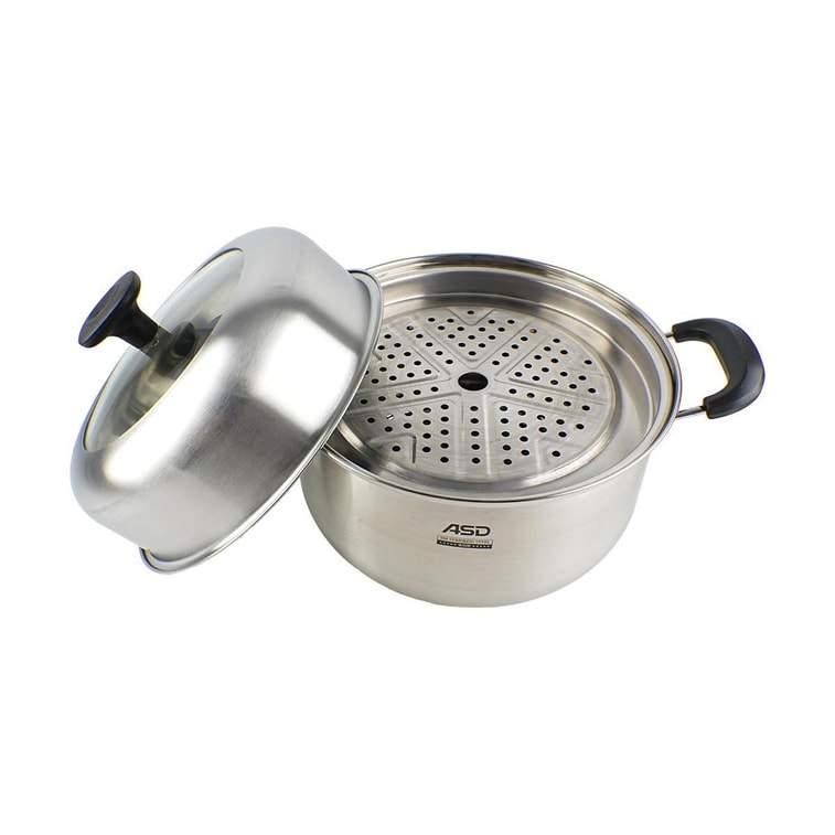 Stainless Steel Steamer Pot, 9.4 inch Dual-Use for Steaming and Cooking 3