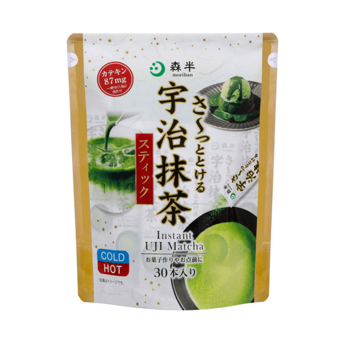 【日本直邮】森半 morihan 宇治抹茶 ‎粉末冲泡 1.8g×30本