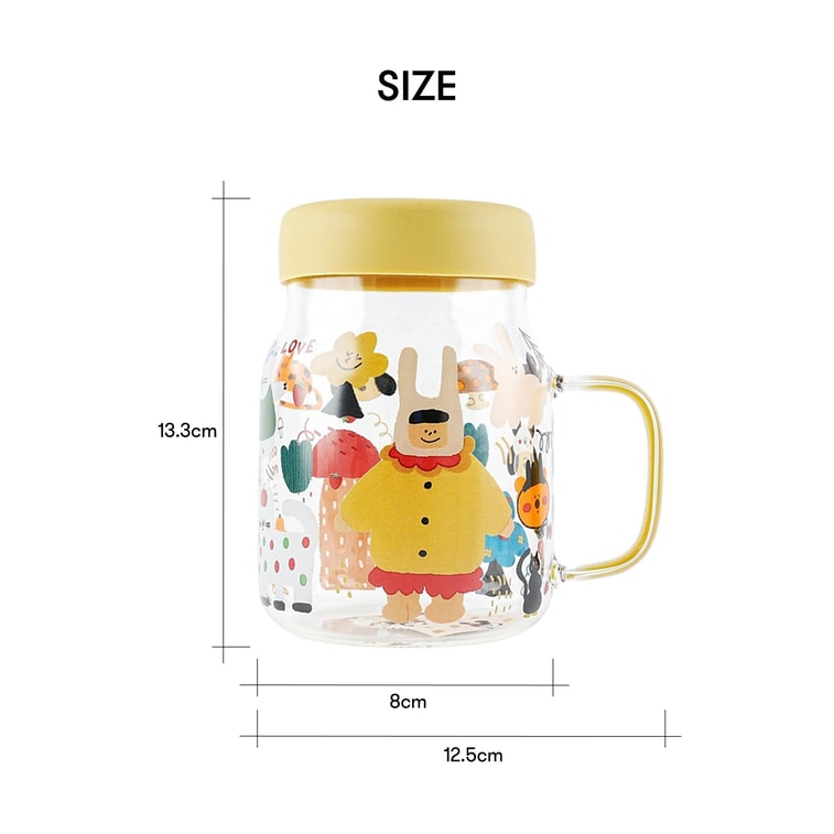 Verre à Eau en Verre Illustration Fille avec Paille, 26.41 fl oz 8
