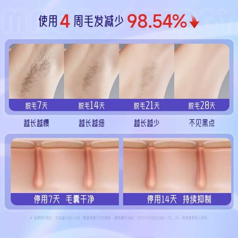 [중국에서 직접 우편 발송] AUX Ice Point Sapphire 제모기 (통증 없는 전신 사타구니 및 입술용) 매직 퍼플 1개 3