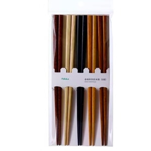 【5-Pair Set】Home Use Solid Wood Chopsticks Sandalwood Mold Resistant Non-Slip Antibacterial Heat-Resistant Home Essentials Baby Tableware Mold-Resistant Chopsticks Sandalwood Chopsticks