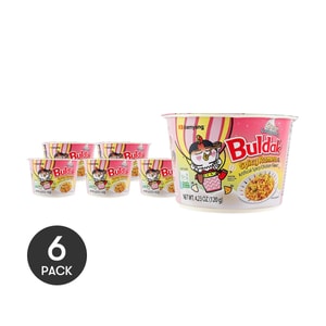 크림 까르보나라 불닭 매운 라면 대용량 - 인공 매운 닭고기 즉석 라면, 118g *6개입