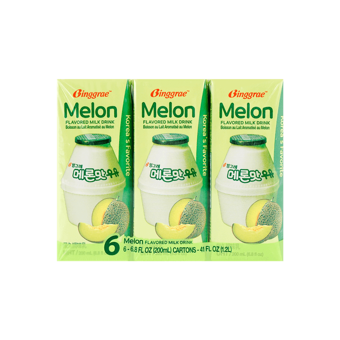 Korean Melon Flavored Milk - 6 Packs* 6.76fl oz
