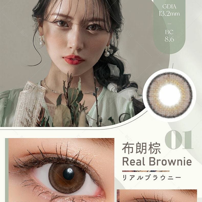 【日本美瞳/日本直郵】Lemieu 日拋美瞳 Real Brownie 布朗棕「褐色系」10片裝 度數-1.00(100)預定3-5天 DIA:14.2mm | BC:8.6mm