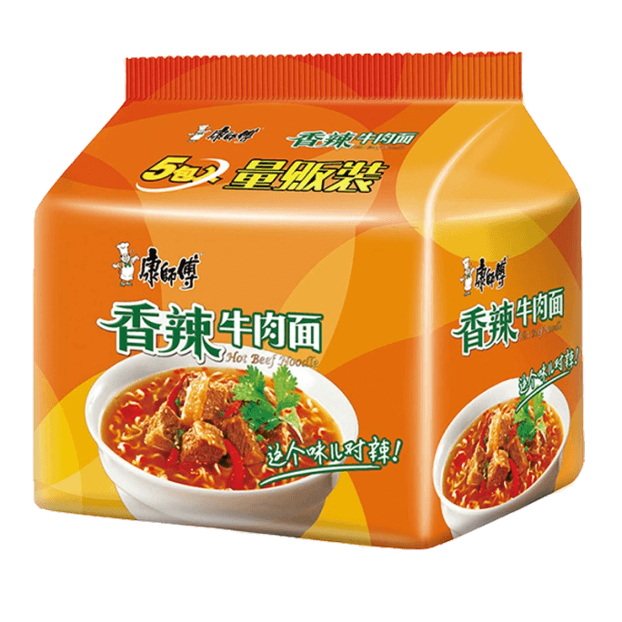 Master Kong Instant Noodles, Classic Spicy Beef Noodles, Instant Noodles, Instant Noodles, 104*5 Bags