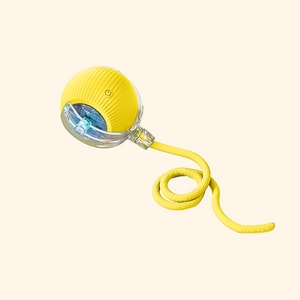 New Automatic Cat Teasing Ball For Relieving Boredom Pet Toy Lively Yellow F
