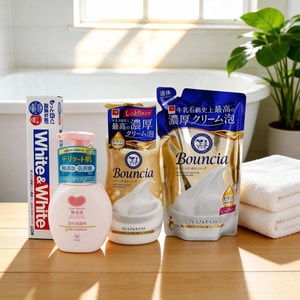 【YAMI Value Pack】Bouncia Premium Moist Body Soap Body Wash, with Refill + Face Wash + White Toothpaste