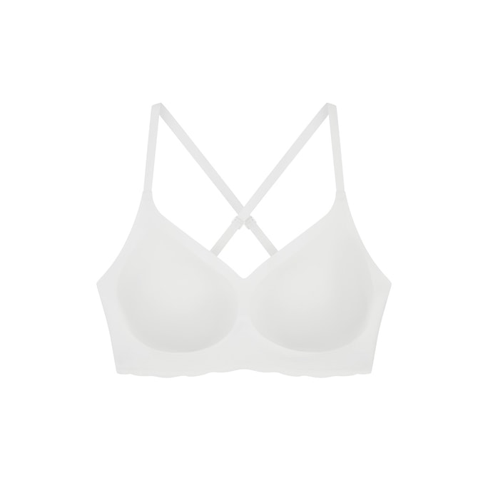 One size Comfortable and traceless Beautifying the Back Soft Support Vest Bra-White-One Size