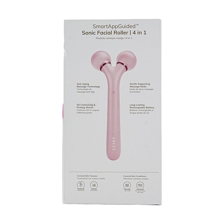 소닉 페이셜 롤러 페이스 4-1, 근육 긴장을 풀고 몇 초 만에 매끄럽고 탄력 있고 탄력 있는 피부를 얻으세요 #핑크 6