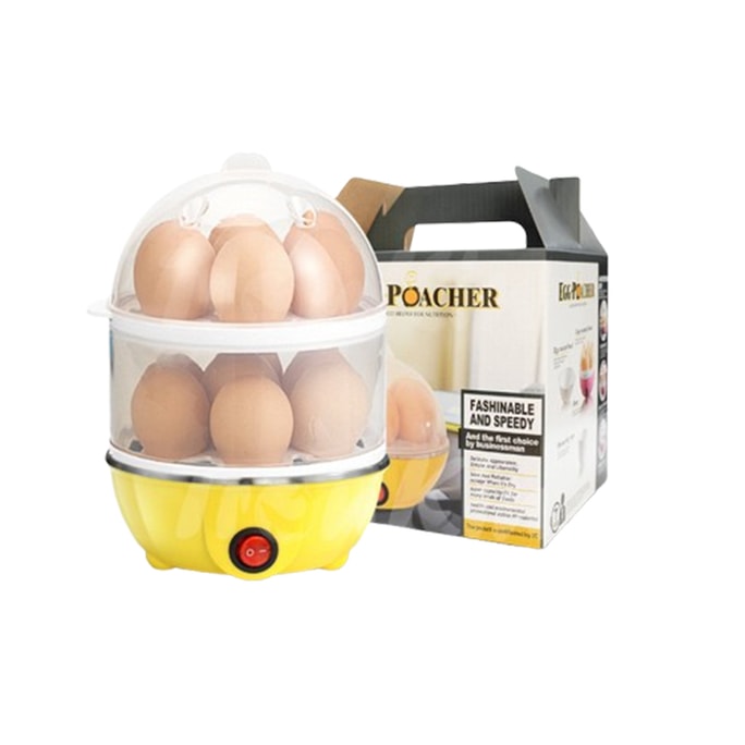 Multifunctional Egg Steamer 【send Measuring Cup】Single-serving Small Steamer Corn Potatoes Steaming Egg Cooker Yellow