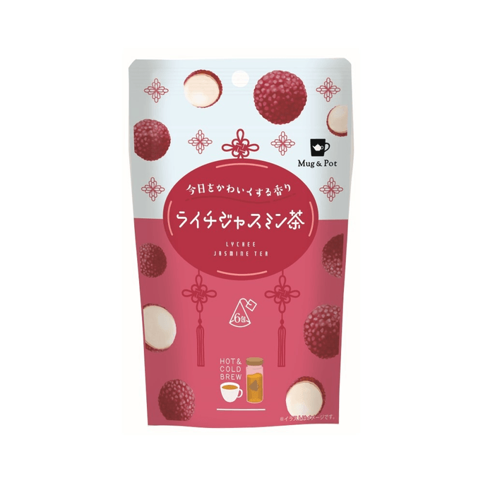 KANPY||Mug&Pot荔枝風味茉莉花茶方便沖泡茶包||12g(2g×6包)