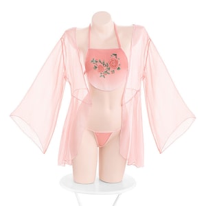 [중국에서 온 다이렉트 메일] Feimu 섹시 란제리 고대 스타일 Taoyao 뷰티 복대 세트 핑크 프리 사이즈