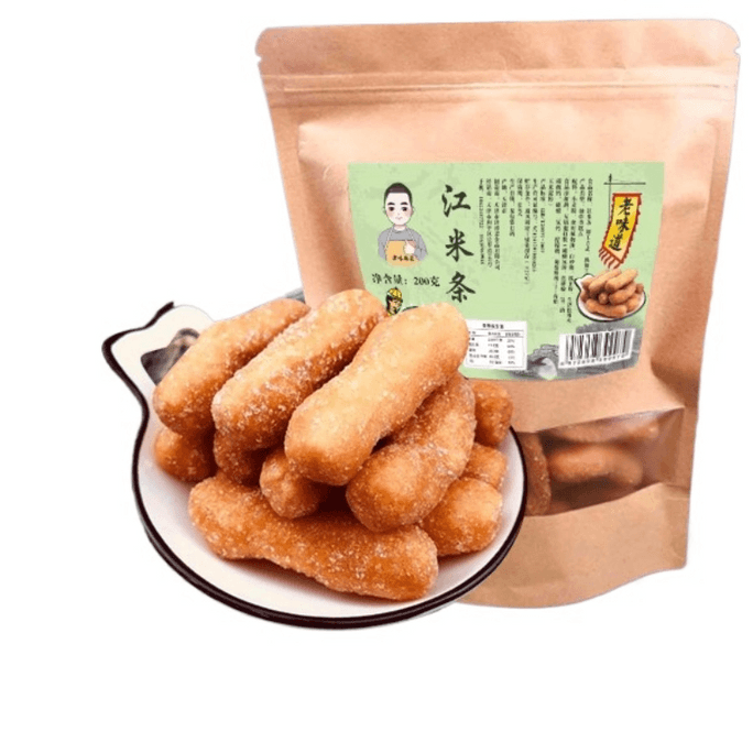 【中國直郵】香酥江米條雪花條老式散裝天津老味傳統休閒食品80後辦公室零食 200g*1袋裝