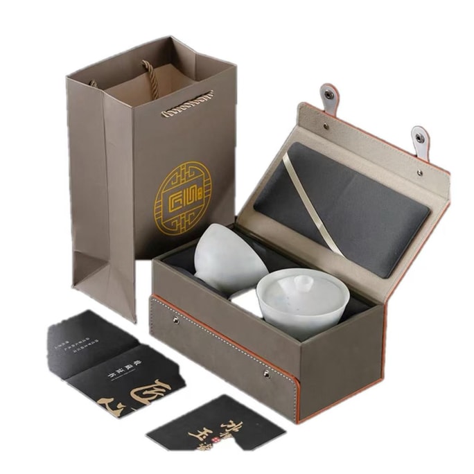 【中国直邮】 京真堂 景德茶具 盖碗 陶土材质 产地 瓷都德化 口径10.4cm高9.8cm 容量160ml