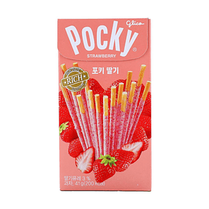 韩国版GLICO格力高 POCKY百奇 草莓味涂层饼干棒 41g 【浓郁草莓】【酥脆口感】