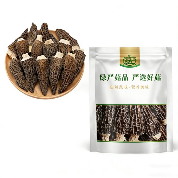 [중국 직송] 친환경 & 엄격한 [복건 특산] 엄선된 모렐 버섯, 순중량 30g, 버섯, 건조식품, 모렐 버섯, 버섯 수프 재료
