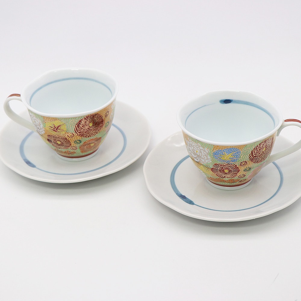 ティーカップ Kutani ware 九谷焼 カップ&ソーサー 九谷焼茶器 九谷焼
