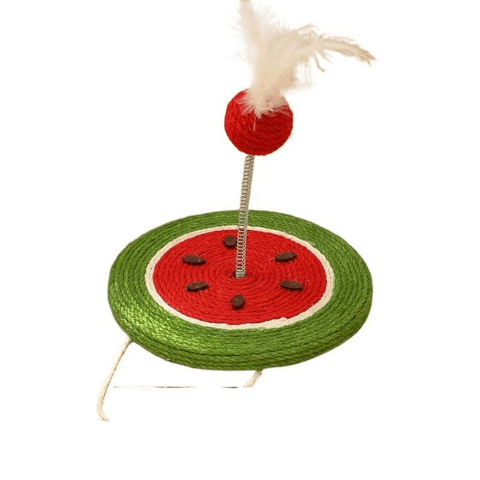 Cat Teaser Toy, Feather Sisal Scratcher, Watermelon Style, 1pc