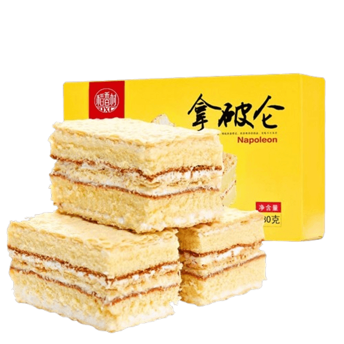【中国直送】Daoxiangcun ナポレオン クリーム ケーキ 朝食用パン おいしい特別なペストリー スナック 280g/袋