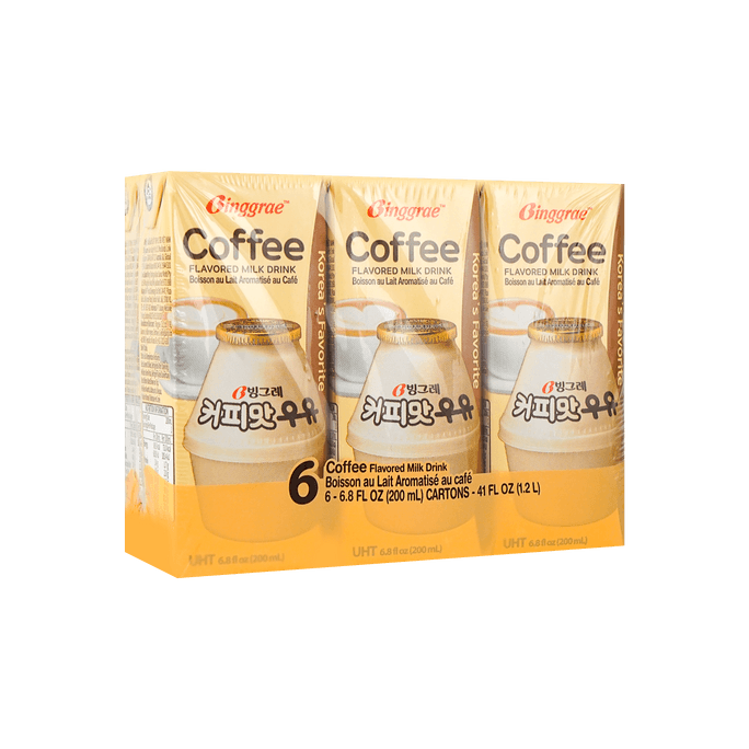 Korean Milky Coffee - Sweet Coffee-Flavored Milk Drink, 6 Packs* 6.8fl oz