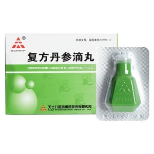 【中国直邮】 天士力 复方丹参滴丸 用于气滞血瘀所致的胸痹 胸闷 冠心病 心绞痛 心前区刺痛 27mg*180pills