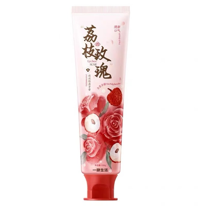 Toothpaste Lychee rose flavor 100g [Cleaning the Spaces between teeth does not harm the gums]