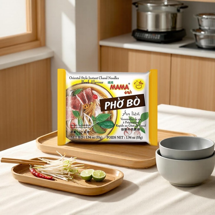 泰国MAMA妈妈 PHO BO 越南风味牛肉粉 河粉粿条 55g *4【4份超值装】 5