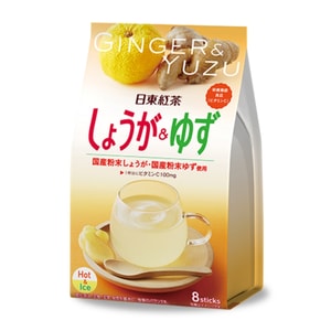 【日本直邮】 日本 日东红茶 冲饮奶茶粉 网红下午茶饮 柚子姜茶 8袋装