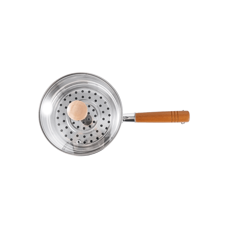 Stainless Steel Yukihira Pan With Steamer, 7.1 inch 7