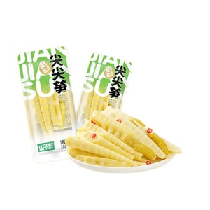 山不野 減鹽版泡椒竹筍 酸辣筍尖網紅解饞即食小包裝零食33克*5包