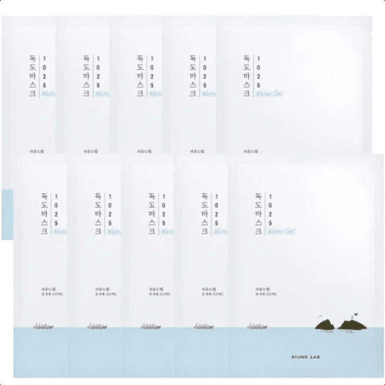 【韩国直邮】 韩国 ROUND LAB柔恩莱 1025独岛补水保湿冰丝水凝膜 舒缓镇定降温面膜 敏感肌适用 10片入 5