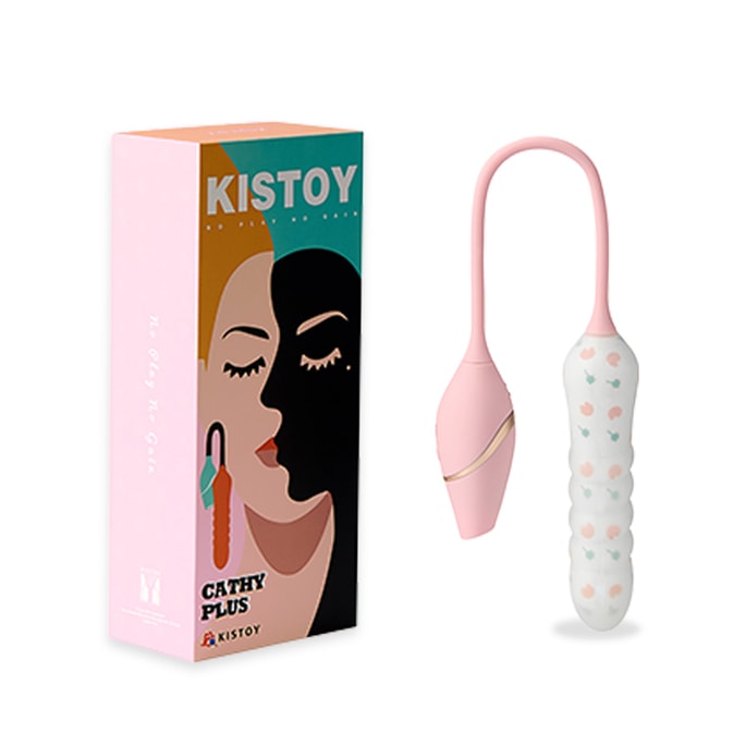 KISSTOY 新款Cathy Plus炮机双头吮吸震动棒女性情趣用具 成人用品 粉色1件