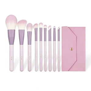 【中国からの直送】フローラルカルダモンパープルメイクブラシセット - 高品質の本物のブラシ、ステッチブラシ、アイシャドウブラシ、非常に柔らかい毛、中国滄州産。ユニバーサル。