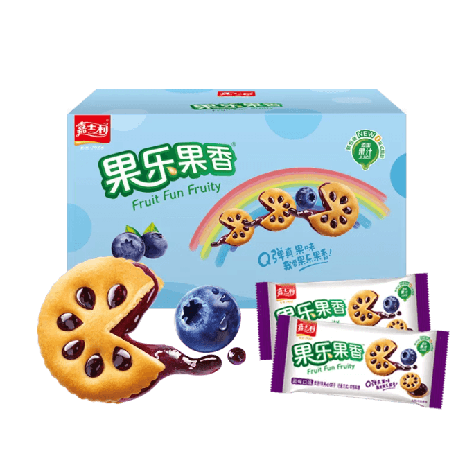 Jia Shi Li Guo Le Guo Xiang Sandwich Biscuit Blueberry Flavor 17g * 10 packs