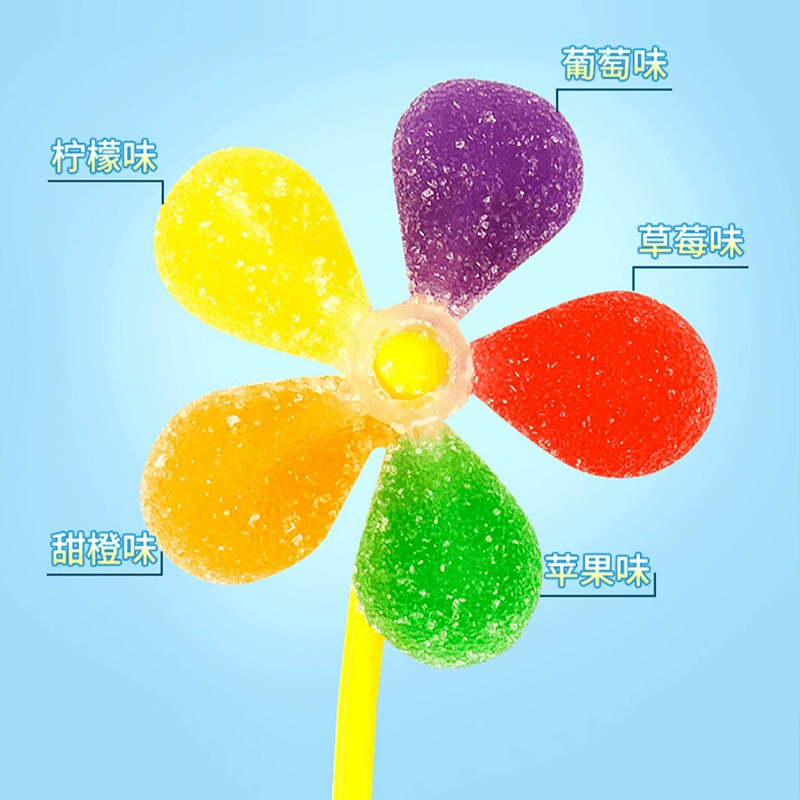 【中国直邮】 金稻 谷风车糖水果味软糖五彩旋转棒棒糖年货儿童小时候分享小零食 12g*5支
