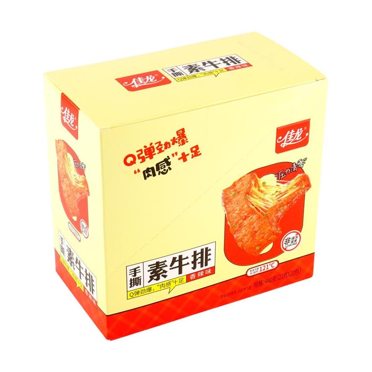 佳龍 手撕素牛排 香辣味 豆乾 20包入 440g 【Q彈勁爆 肉感十足】 4