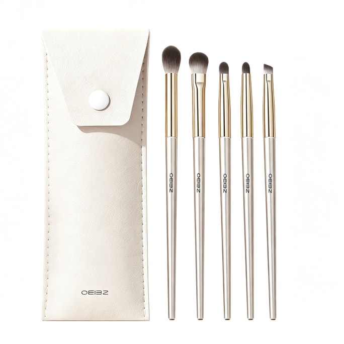 Eyeshadow Brush Set, Makeup Brushes With Under-Eye Highlighting And Eyeliner Blending Tools, Small Flame-Shaped Detail Brush, 5-Piece Basic Makeup Brush Set