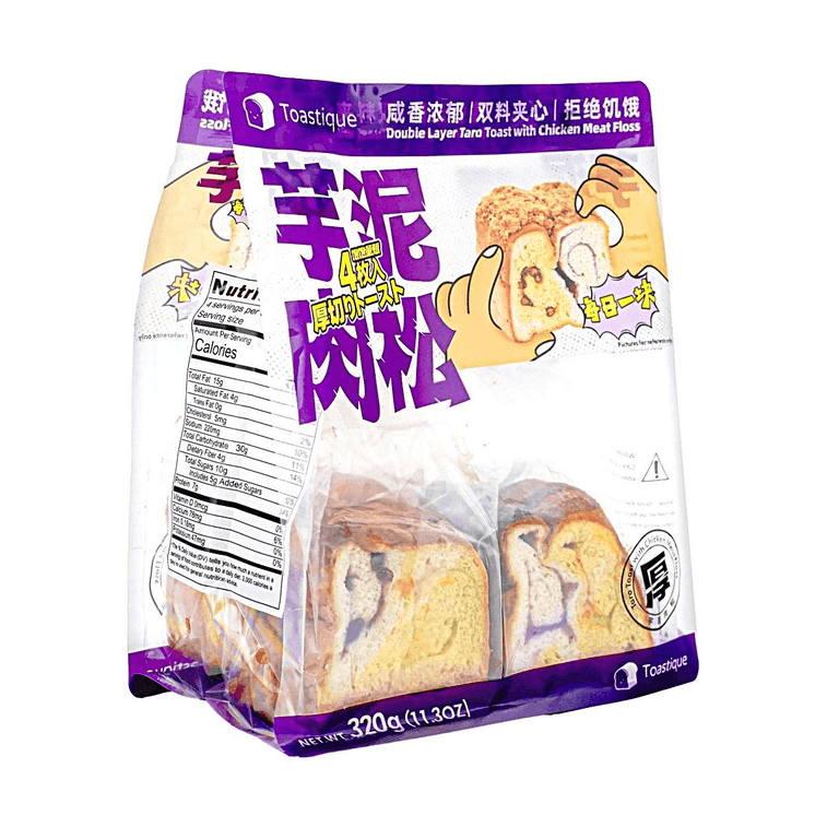 飽飽量販TOASTIQUE 芋泥肉鬆夾心岩烤厚切吐司 4枚入 320g【微波加熱10秒極極好吃】【營養早餐麵包】【線上獨家】【含紅豆】 12