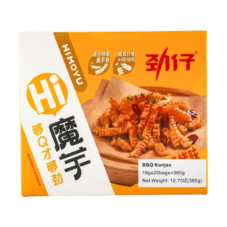 じぇにぃフード JINZAI Konjac Snack BBQ Flavor, 0.63 oz*20 Pack - Yami.com