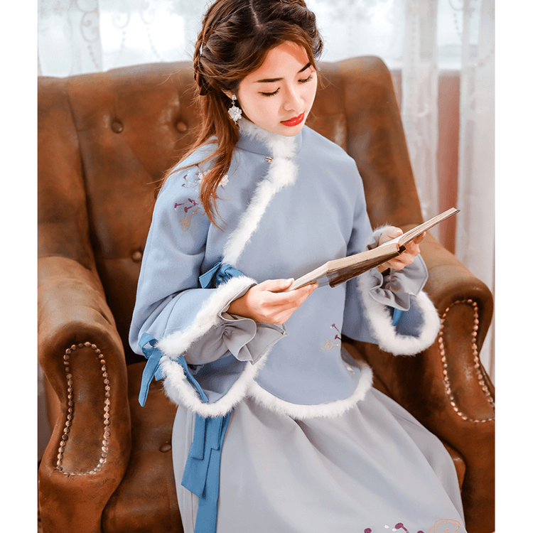 navy blue dress for baby girl Amazon.com: Chinese Hanfu Dress for Women Padded Thickened Embroidered Dress  Winter Set Chinese Traditional New Year Clothing(A main image 1