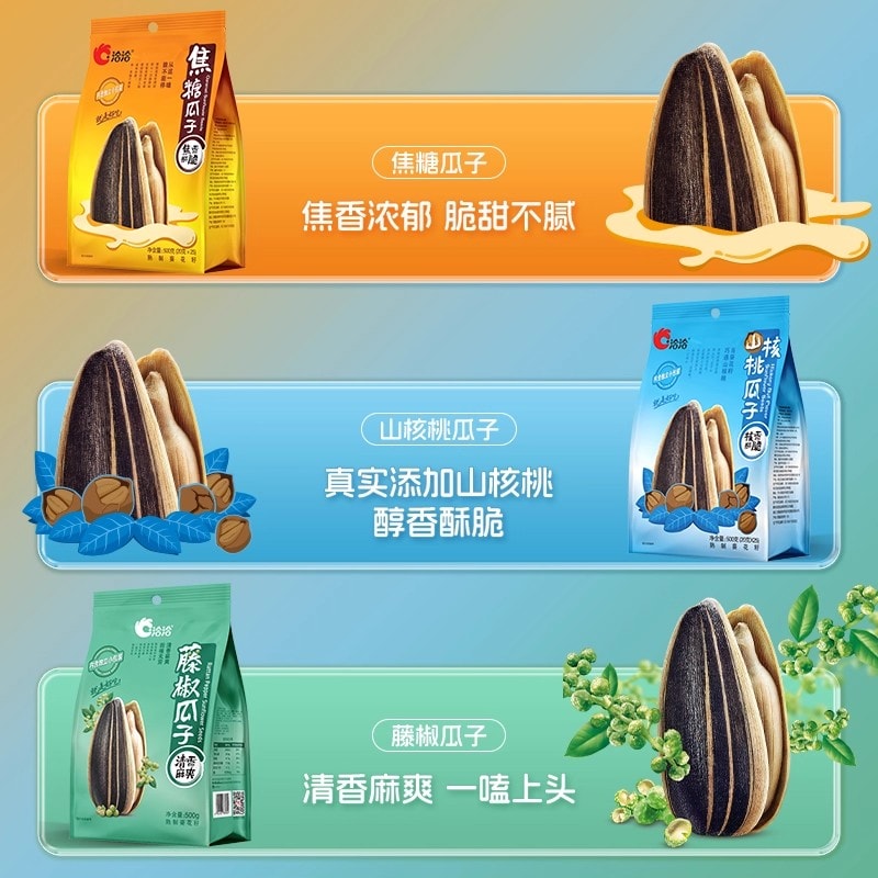 Qiaqia Double-Bag Sunflower Seeds (500g) Walnut Flavor Individual
