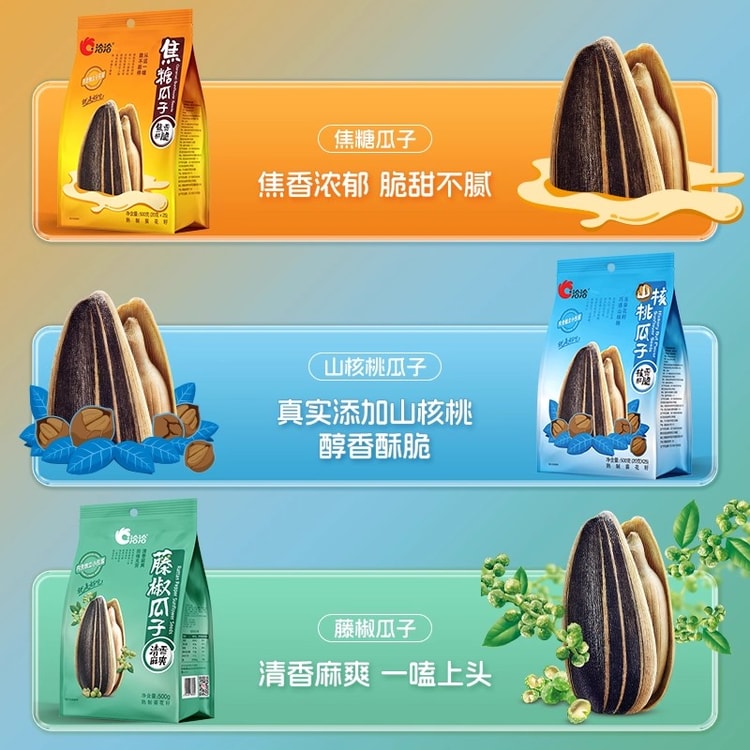 中國直郵】 洽洽袋中袋瓜子500g 山核桃味獨立包裝堅果香濃鬱零食- Yami