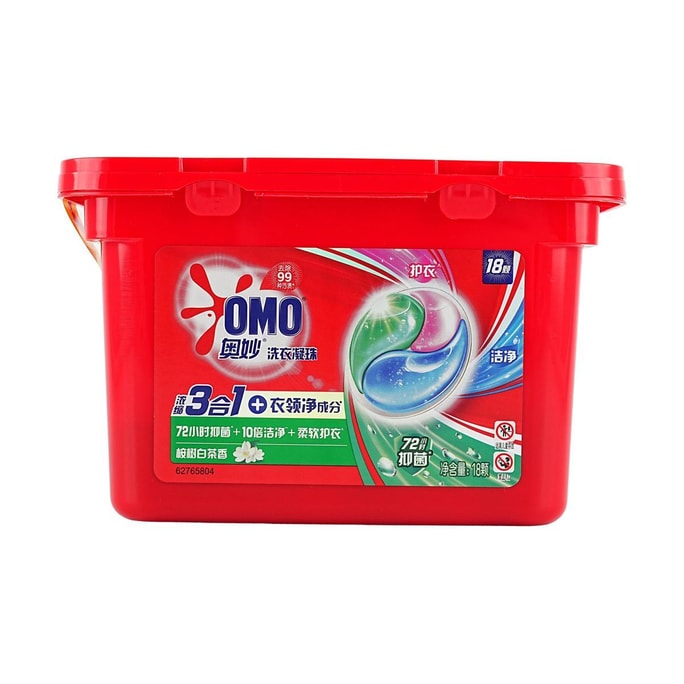 OMO 3-in-1 Eucalyptus White Tea Fragrance Laundry Pods 18pcs